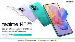 Discover the Realme 14T 5G's features, specifications, pricing, and availability in India.